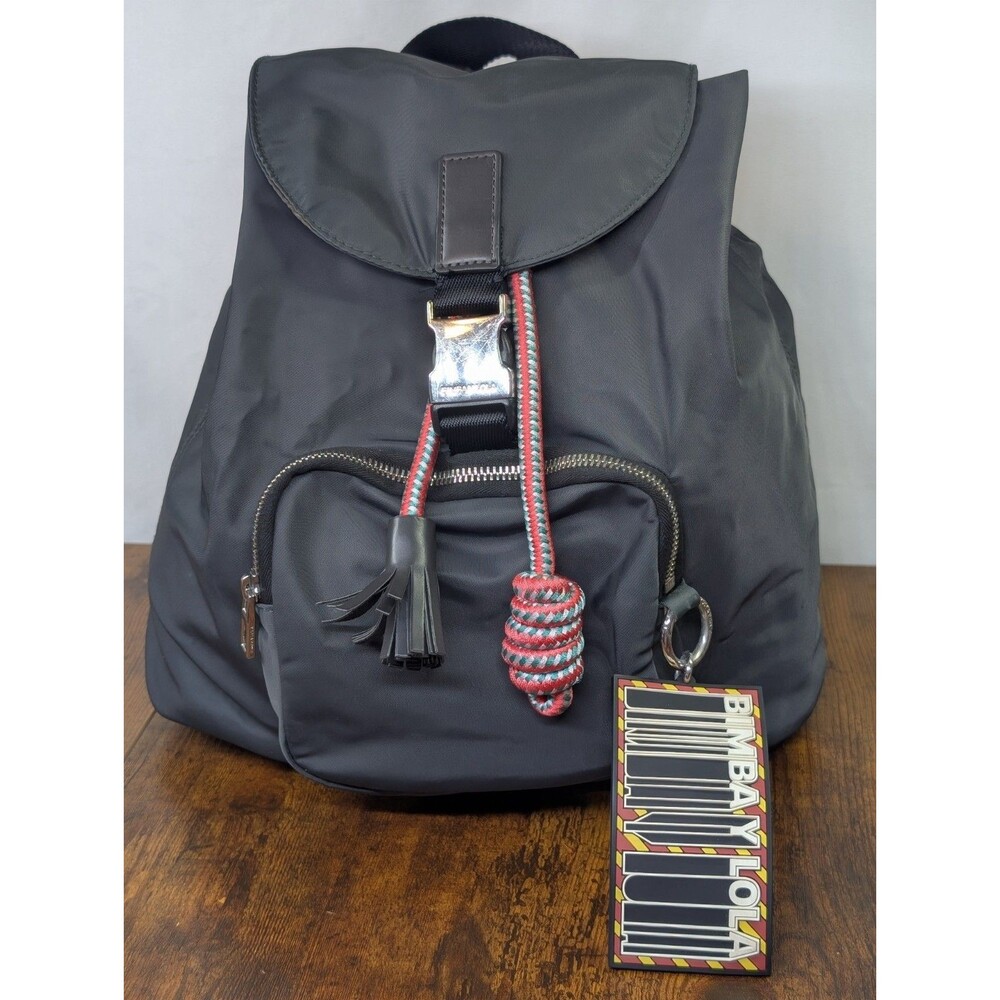 Bimba Y Lola Backpack Nylon Zip Pockets Black